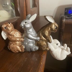 Charming Rabbit Shelf Sitter in Metallic Tones